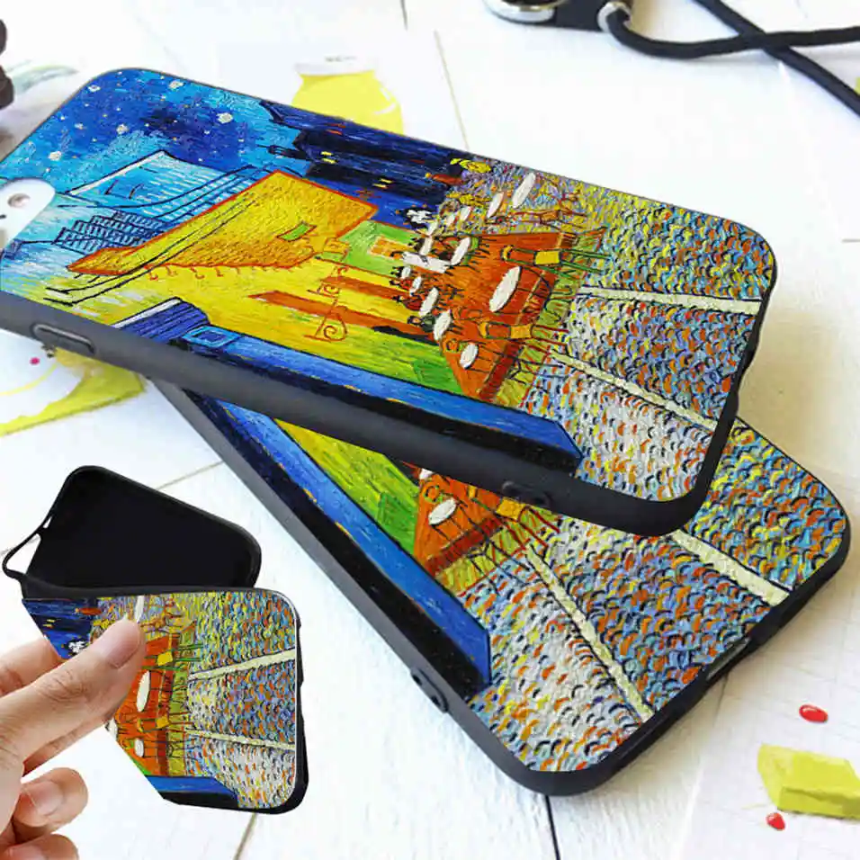 Coque Vincent Van Gogh Cafe Terrace at Night Housings Phone Case for iPhone X 5S XR XS Max SE 6 S 6s 7 8 Plus Cover | Мобильные
