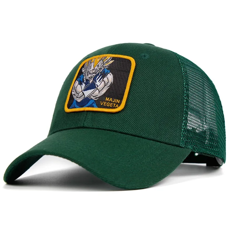 Зеленый Majin VEGETA сетчатая Кепка Dragon Ball Z Snapback хлопковая бейсбольная кепка для мужчин и женщин хип-хоп кепка для дальнобойщика, летняя кепка, Прямая поставка - Цвет: Зеленый