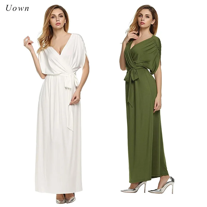 Женское летнее платье макси с V образным вырезом|vestidos f|vestidos fashionvestidos plus |