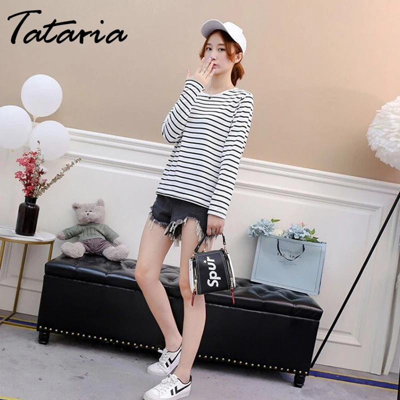 

2020 New High Quality Women Long Sleeve T-shirt Women Loose Casual Tops Female O-Neck Striped Base Shirt Women Fashion Tide