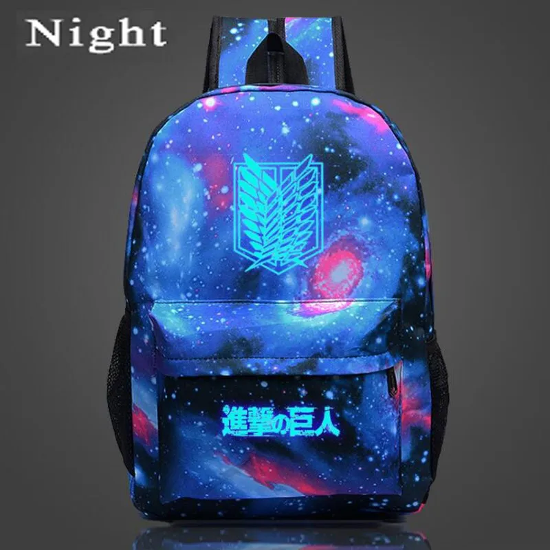 Светящийся в темноте рюкзак атака на Титанов японское аниме-Принт мультяшный