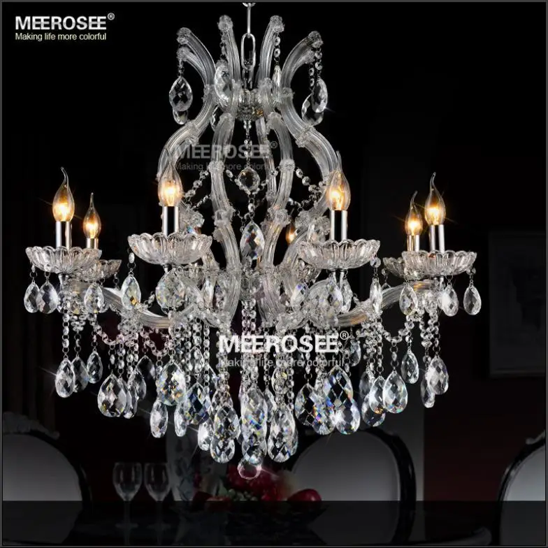 

Maria Theresa Clear Chrome Crystal Chandelier Light LED Crystal Lustre Light for Lobby Stair Hallway project MD8475