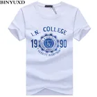 Футболка BINYUXD мужская с принтом, модная повседневная приталенная рубашка с коротким рукавом, Одежда большого размера