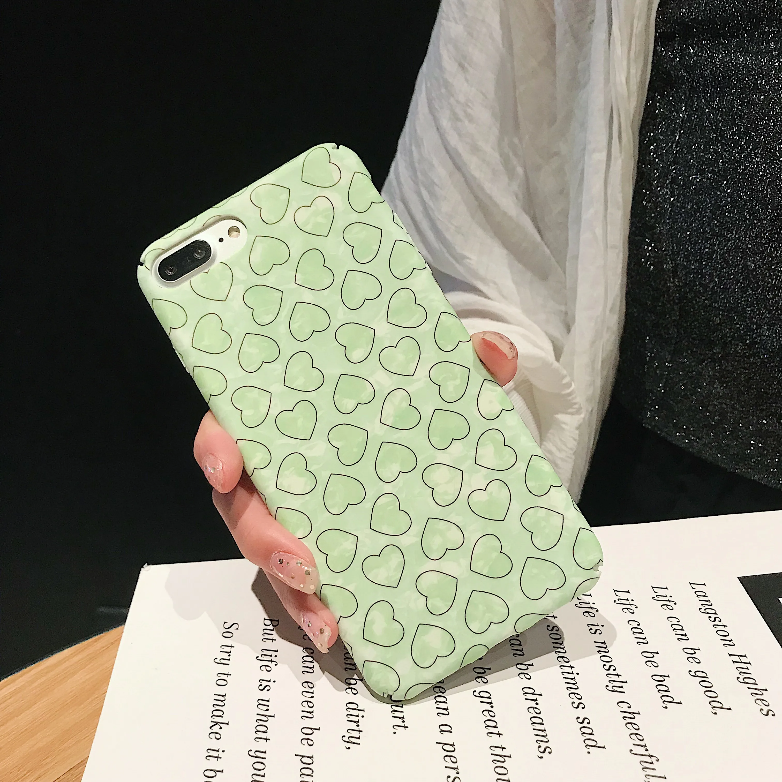 PEIPENG милый чехол для телефона с сердечком iphone 6 6S 7 8 Plus X XR XS MAX ультратонкий жесткий