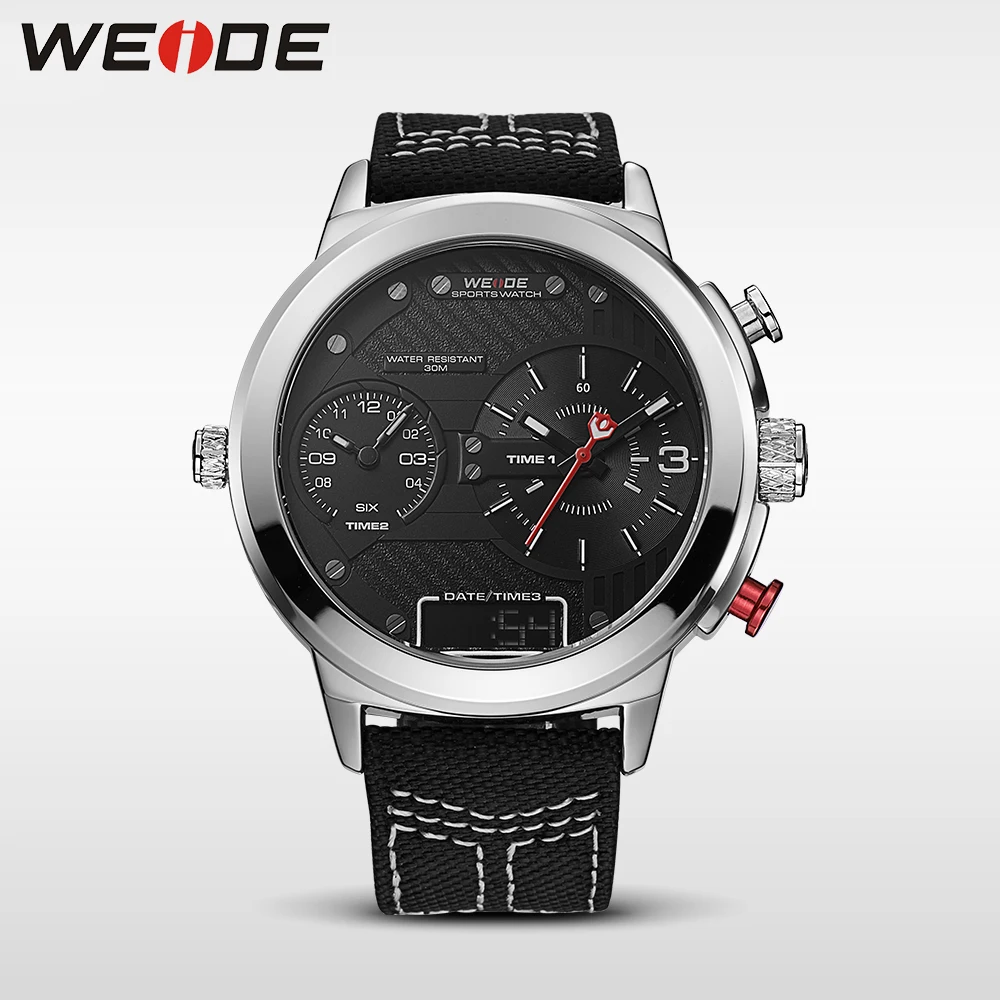 WEIDE Подлинная Топ Спорт люксовый бренд Мужские часы светодиодный цифровой черный