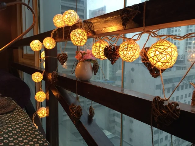 Гирлянда из 20 светодиодных шаров ротанга 2 м|light vase|light covers for fluorescent lightslight night light |