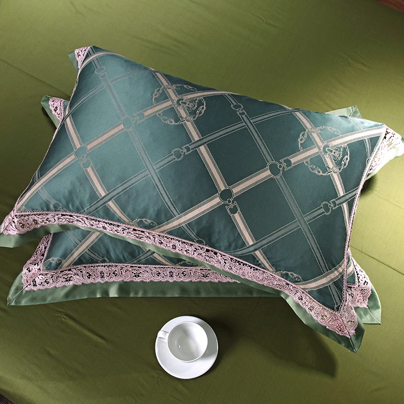 SlowDream зеленый Эксклюзивная тесьма Покрывало для декора и Постельное белье