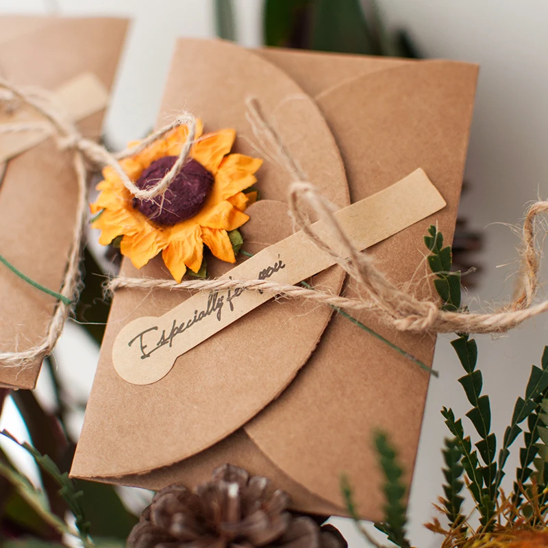 1 шт. DIY Kraft имитация цветов открытка приглашения свадебные аксессуары спасибо