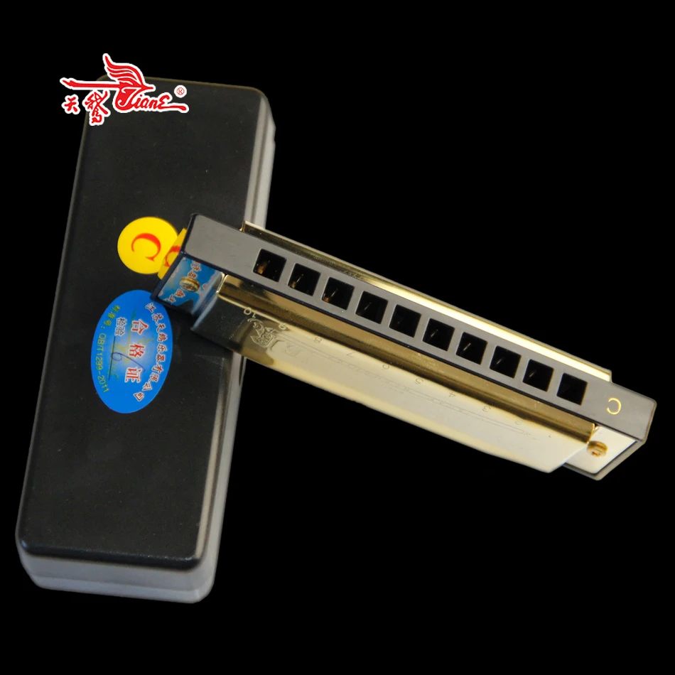 Diatonic Blues Harmonica / 10 Hole with 20 Tone Brass Reed Harmonicon C key Mouth Organ | Спорт и развлечения