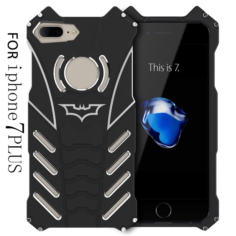 R-Just Batman Armor Case For iPhone X 7 8 Luxury Metal Aluminum Cover Plus Coque Shell 6 6S 5 5c |