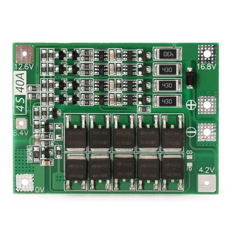 4S 40A 18650 Защитная плата зарядного устройства литий ионной батареи PCB BMS с