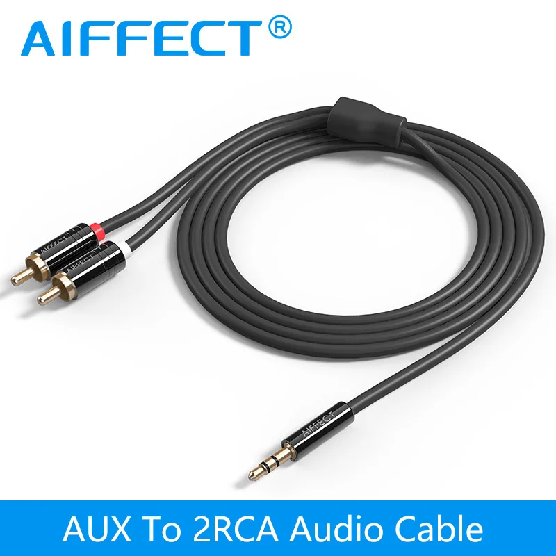 Аудиокабель AIFFECT Jack 3 5 мм на 2 RCA разветвитель AUX стерео папа Кабель адаптер 1 м м|aux
