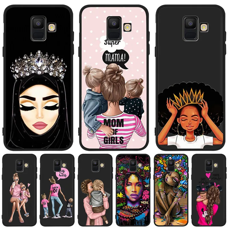 

Baby Mom Arabic Africa Girl queen For Samsung Galaxy A9 A8 A7 A6 A5 A3 J3 J4 J5 J6 J8 Plus 2017 2018 phone Case Cover Coque Etui
