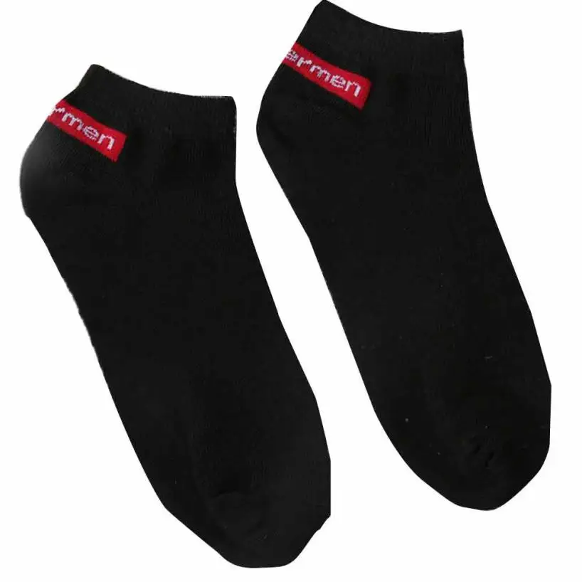 

2019 New Arrival 1Pair Unisex Comfortable women Stripe Cotton Sock Slippers Short Ankle Letter Mens Socks Chaussettes homme #J05