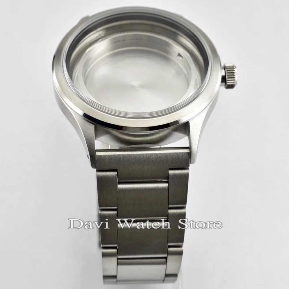 41 мм Сапфировая сталь ремешок чехол для часов FIT ETA 2836, DG2813/3804, MIYOTA 82 SERIES MOVEMENT