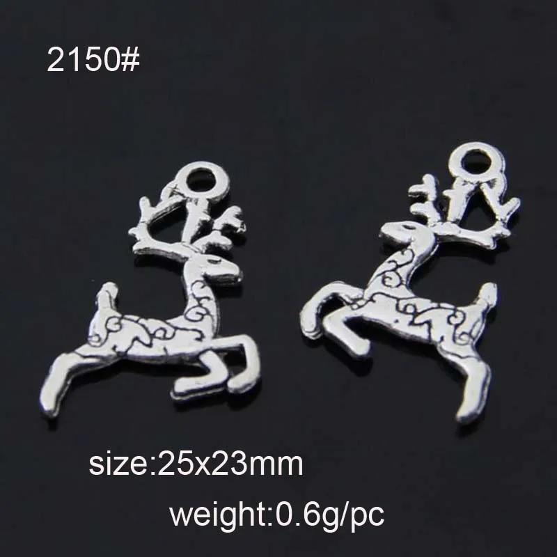 

20PCS 25*23mm Antique Silver Dear Charms Alloy Jewelry Pendant