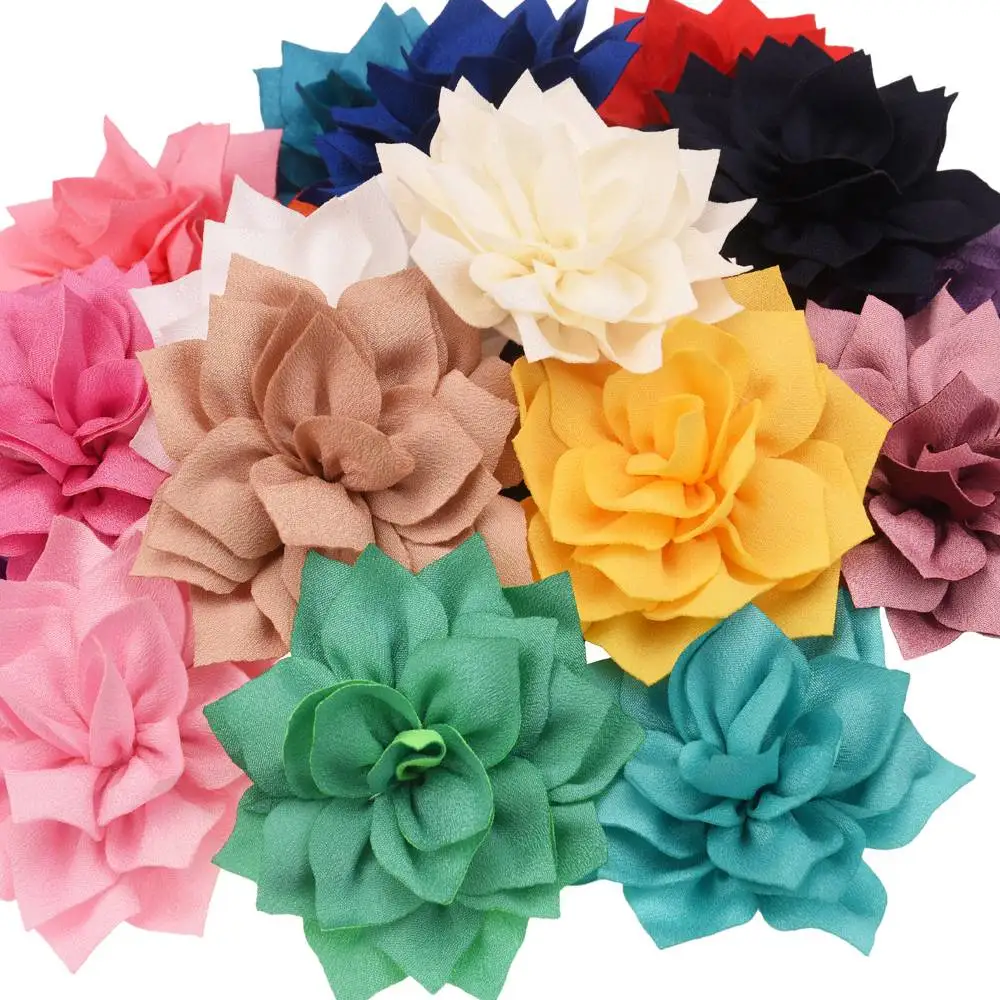 

10PCS Satin Flowers 7.5cm DIY Flowers Accessory Fashion hair accessories Flower Headwear No Hairclip No Barrette Hair Bows