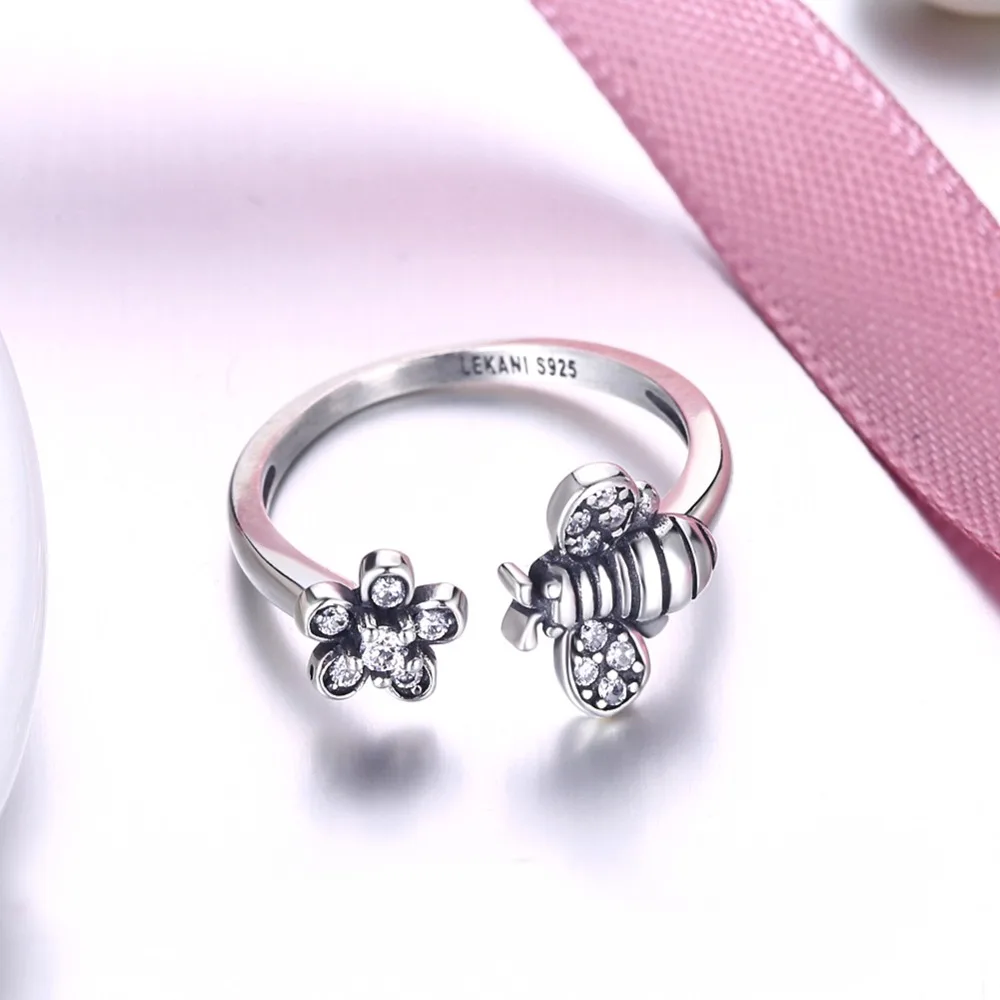 100% 925 Sterling Silver Jewelry Rings For Women Decorating Bee Classic Adjustable Style Prevent allergy (Lam Hub Fong) | Украшения и