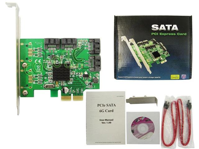 

Marvell Chipset 4 Ports SATA 6Gbps PCI-Express Controller Card PCI-e to SATA 3.0 converter with PCI low profile bracket