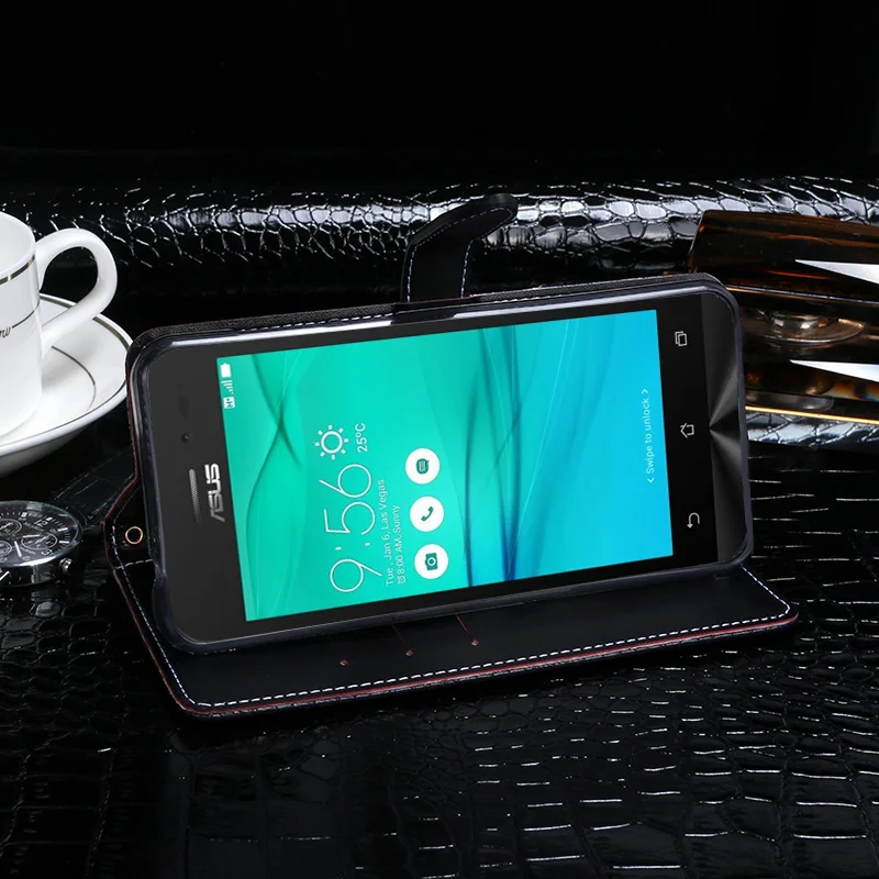 Чехол для Asus Zenfone Go ZB452KG чехол с откидной крышкой из крокодиловой кожи бизнес