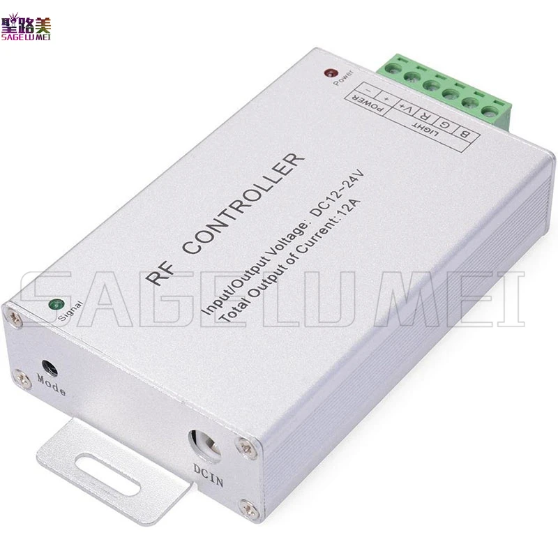 Бесплатная доставка 1 шт. DC12 ~ 24V 12A беспроводной 4 клавиши алюминиевый RGB