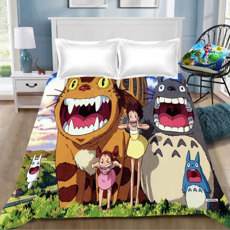 Тоторо аниме печать простыня Vegeta Хаяо Миядзаки Tonari No Totoro детская комната Простыня Постельное белье(без наволочки