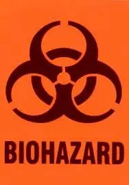 100x140mm BIOHAZARD warning Self adhesive label sticker,product code PL32