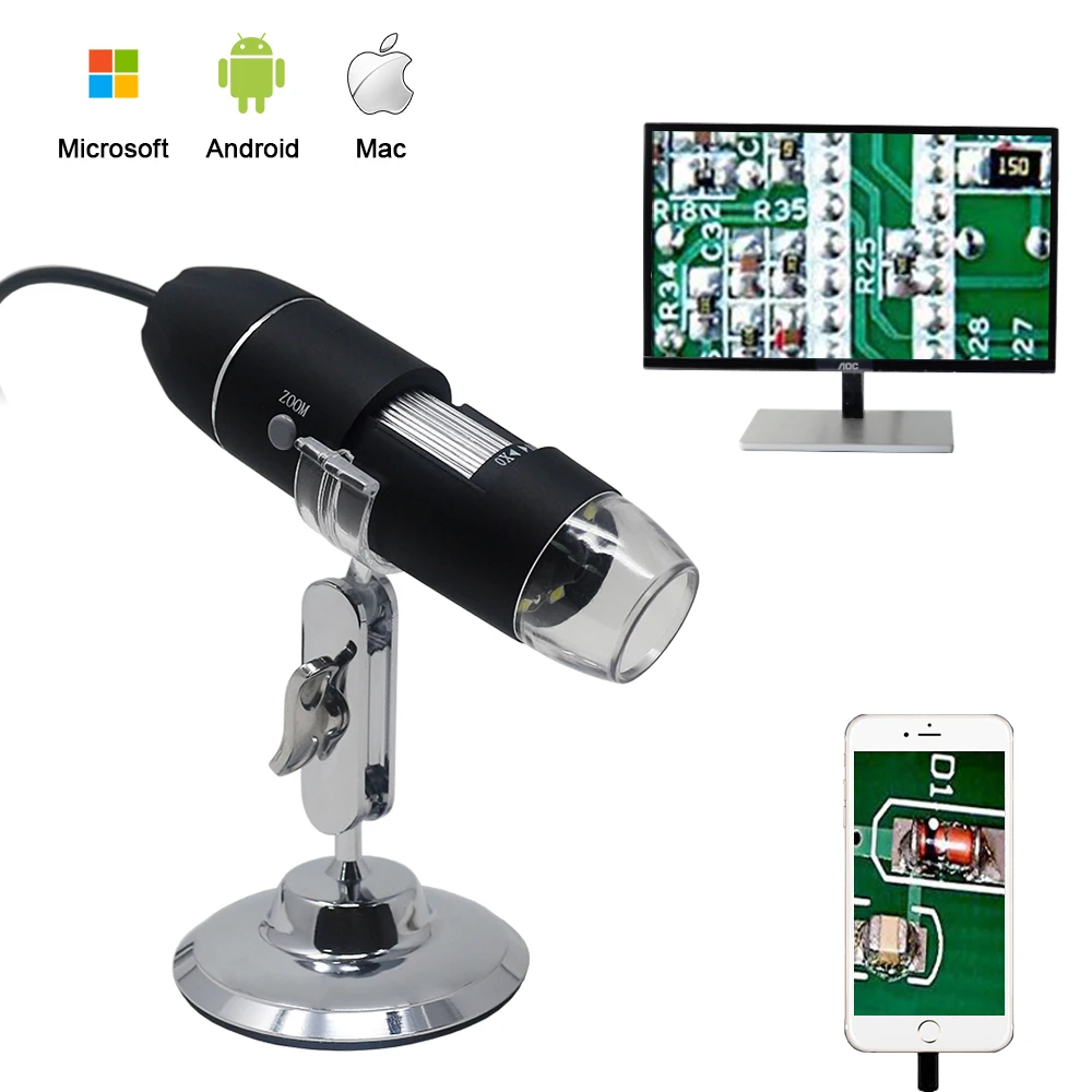 Цифровые микроскопы 1000X1600X8 светодиодный цифровой usb-микроскоп с функцией масштабирования 640x480 стерео микроскоп
