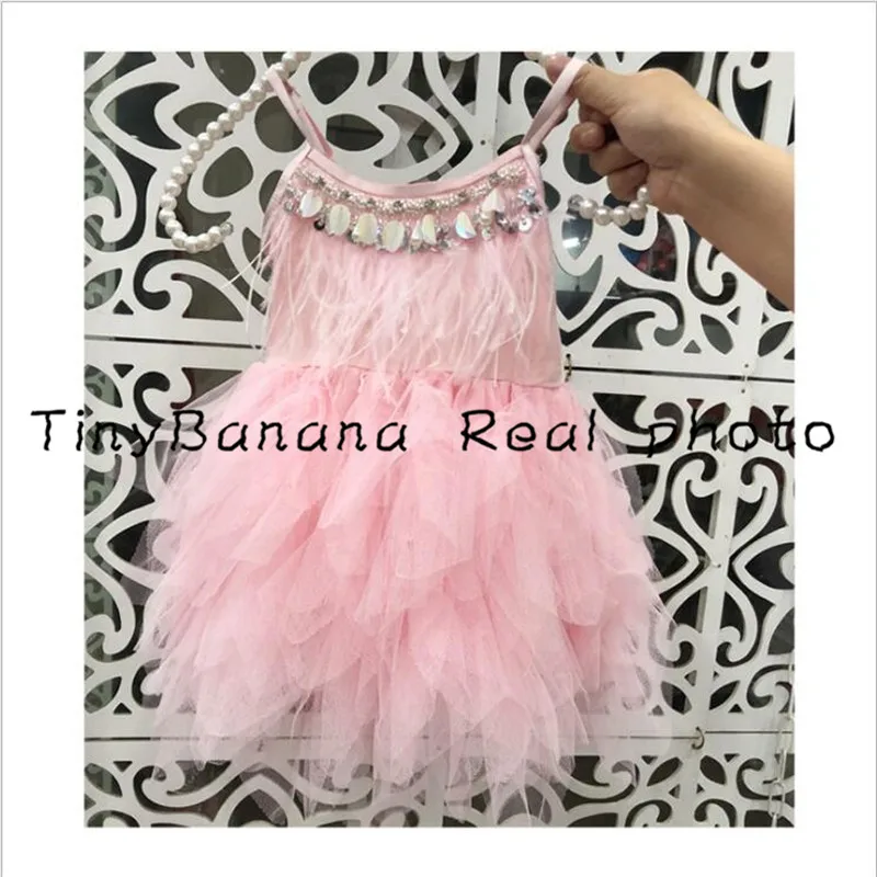 TinyBanana Princess Girls Dresses Baby Girl 1 yr Birthday Party Wear Tutu Sleeveless Toddler Beautiful Dress | Детская одежда и