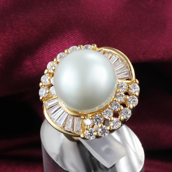 Хорошее дизайнерское кольцо с искусственным жемчугом для женщин Свадебный