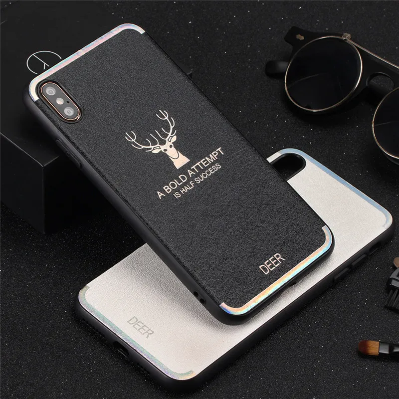 QIBOY градиент модные красочные Олень чехол для iPhone 7 8 6 S Plus X XS Max XR обложки случаях