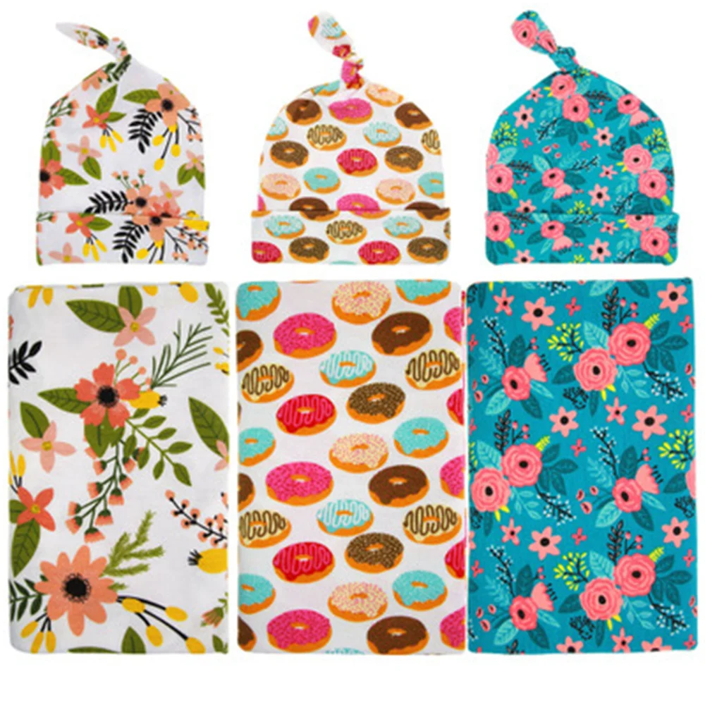 1 Set Hat Sleeping Bag Baby Kids Swaddle Blankets Infant Newborn Sleepsack Bath Towel Gift Soft Cotton Cap | Детская одежда и