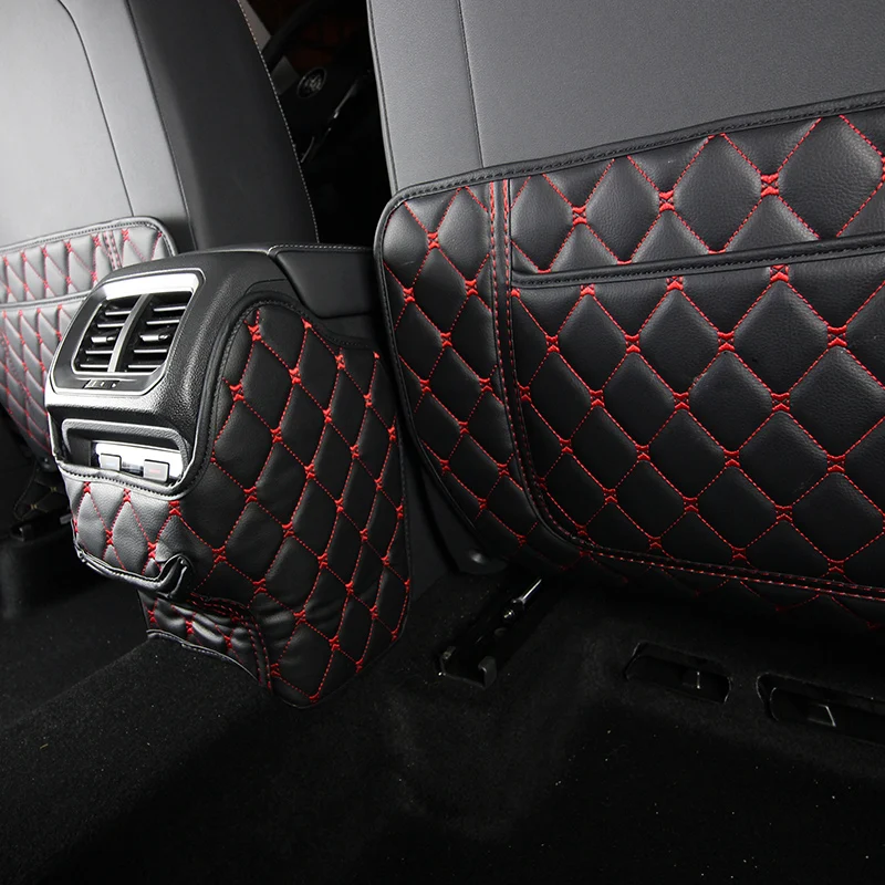 

lsrtw2017 fiber leather car seat anti-kick mat for volkswagen tiguan 2016 2017 2018 2019 2020 2nd generation