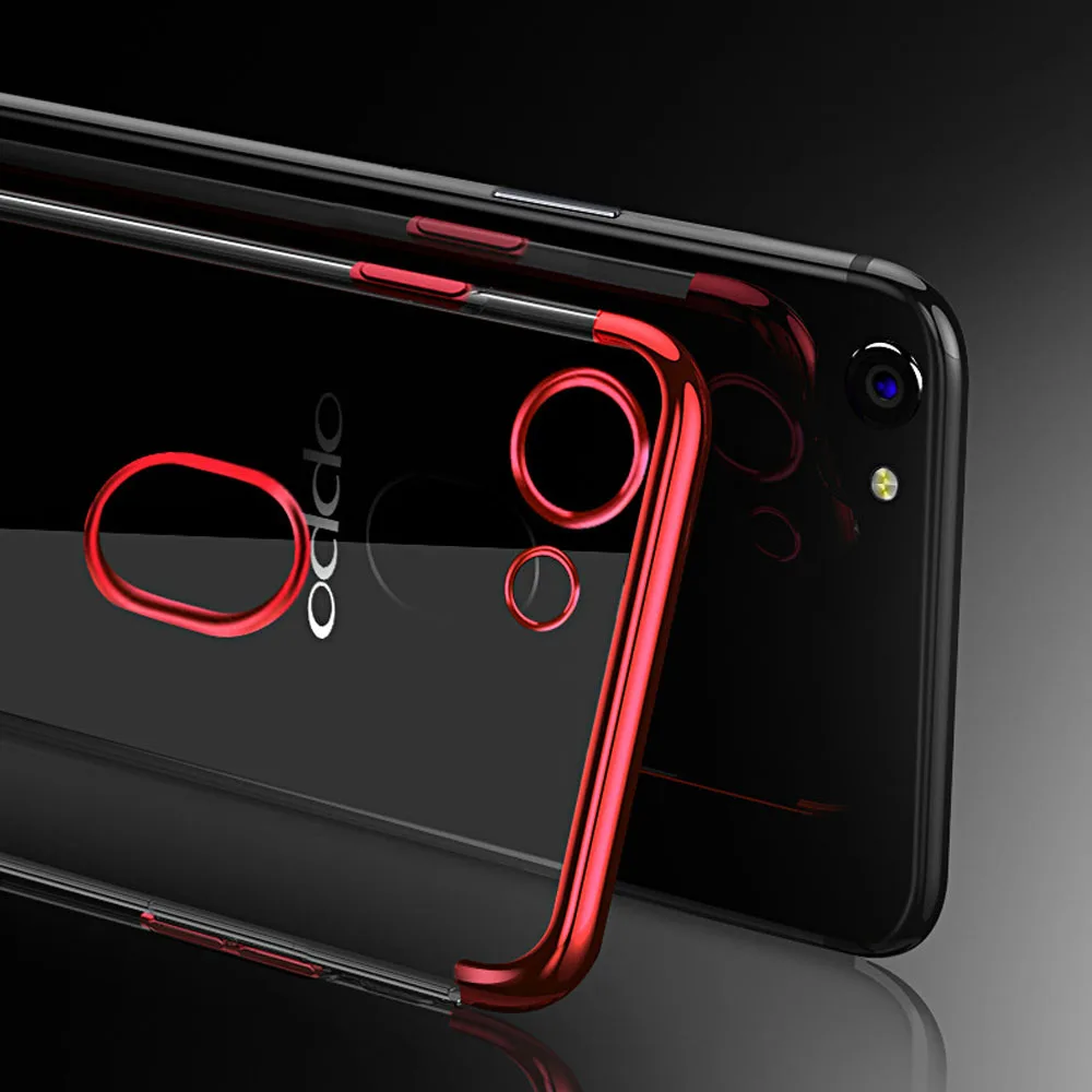 Для Oppo F5/A73 чехол Ультратонкий Роскошный хромированный прозрачный