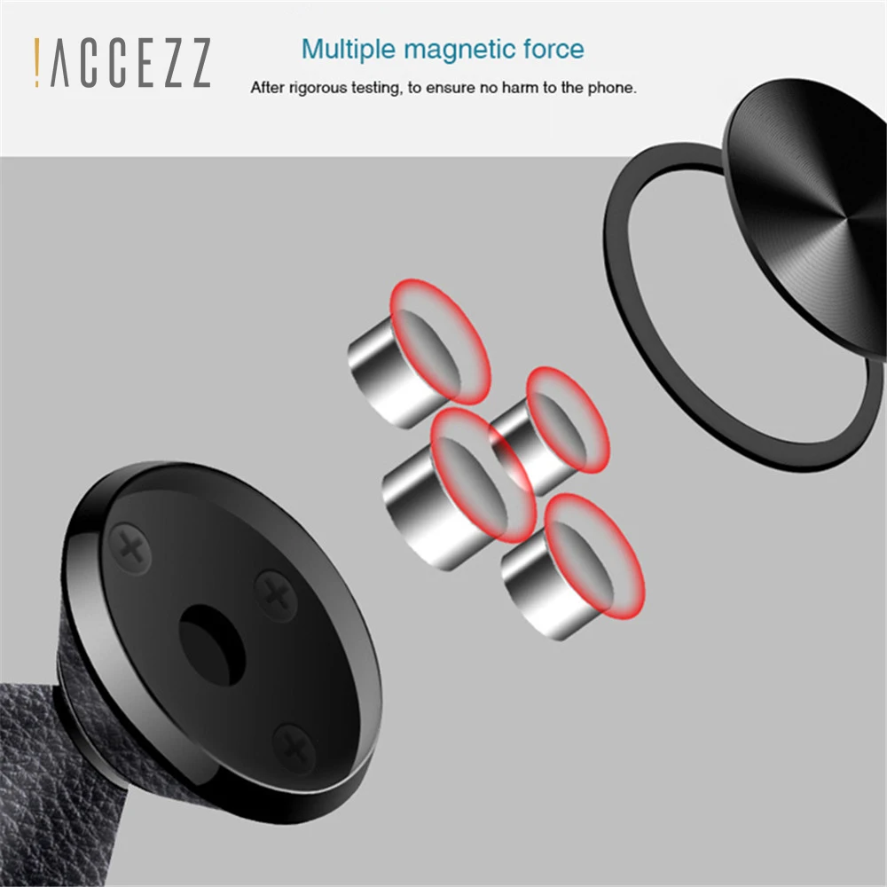 !ACCEZZ Magnetic Car Phone Holder Stand 360 Rotation Strong Magnet Hold Support GPS Universal Stands For iPhone X XS Samsung S10 |