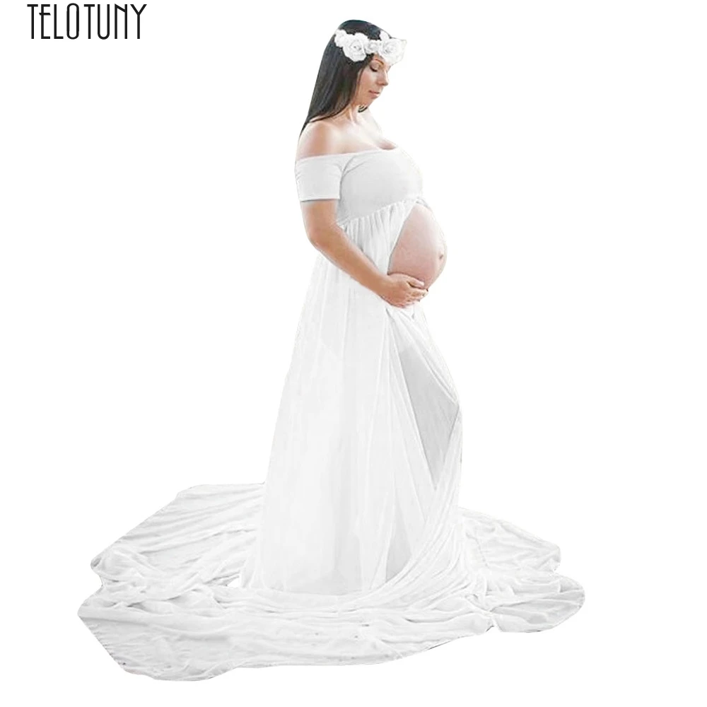 TELOTUNY платье для беременных женщин Pregnants Сексуальная фотография реквизит платье с открытыми плечами женское платье Мода горячая распродажа Новинка Jan9