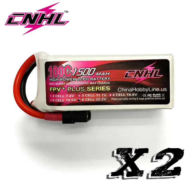 2 шт. CNHL 1500mAh 6S 22 V 100C литий полимерный аккумулятор для FPV с разъемом XT60|lipo battery|lipo