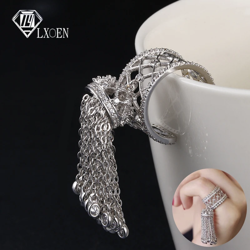 LXOEN, модные кольца с короной королевского дворца для женщин, инкрустация кубическим цирконием, роскошные вечерние кольца, лучший подарок, ювелирные изделия, Bague Femme