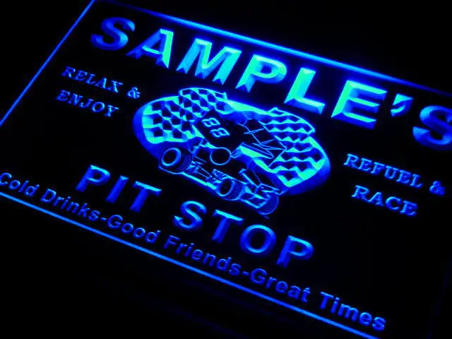 

pu-tm Name Personalized Custom Pit Stop Man Cave Bar Neon Light Beer Signs