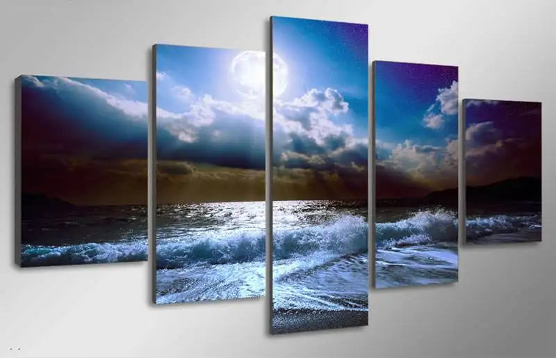 Hd Печать Луна лунный свет ночь природа картина холст печать декор комнаты плакат