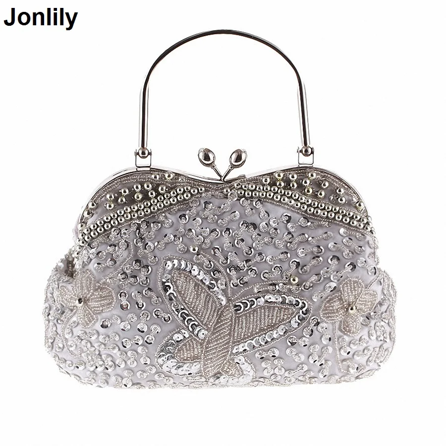 

Women Evening Party Bags Luxury Beads Clutch Handmade Vintage Elegant Phone Purse Banquet Wedding dress Handbags