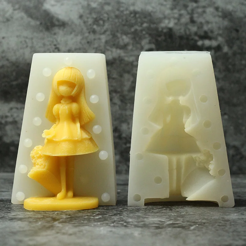 Силиконовая Свеча Плесень 3D девушка Gummy формы для торта, шоколада DIY Арома свечи гипсовое полимерное приспособление