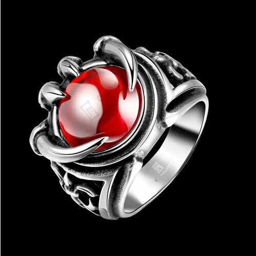 925 просеиватель покрытые кольца для женщин Европа большой красный камень