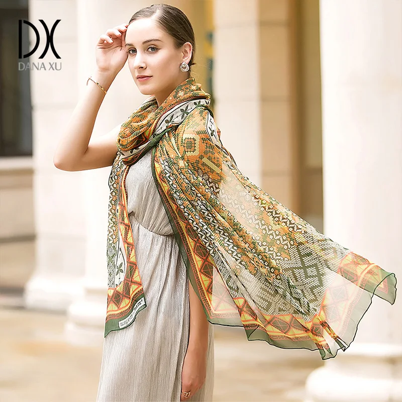 Модный тонкий шифоновый шелковый шарф аксессуары женские летние шарфы палантины