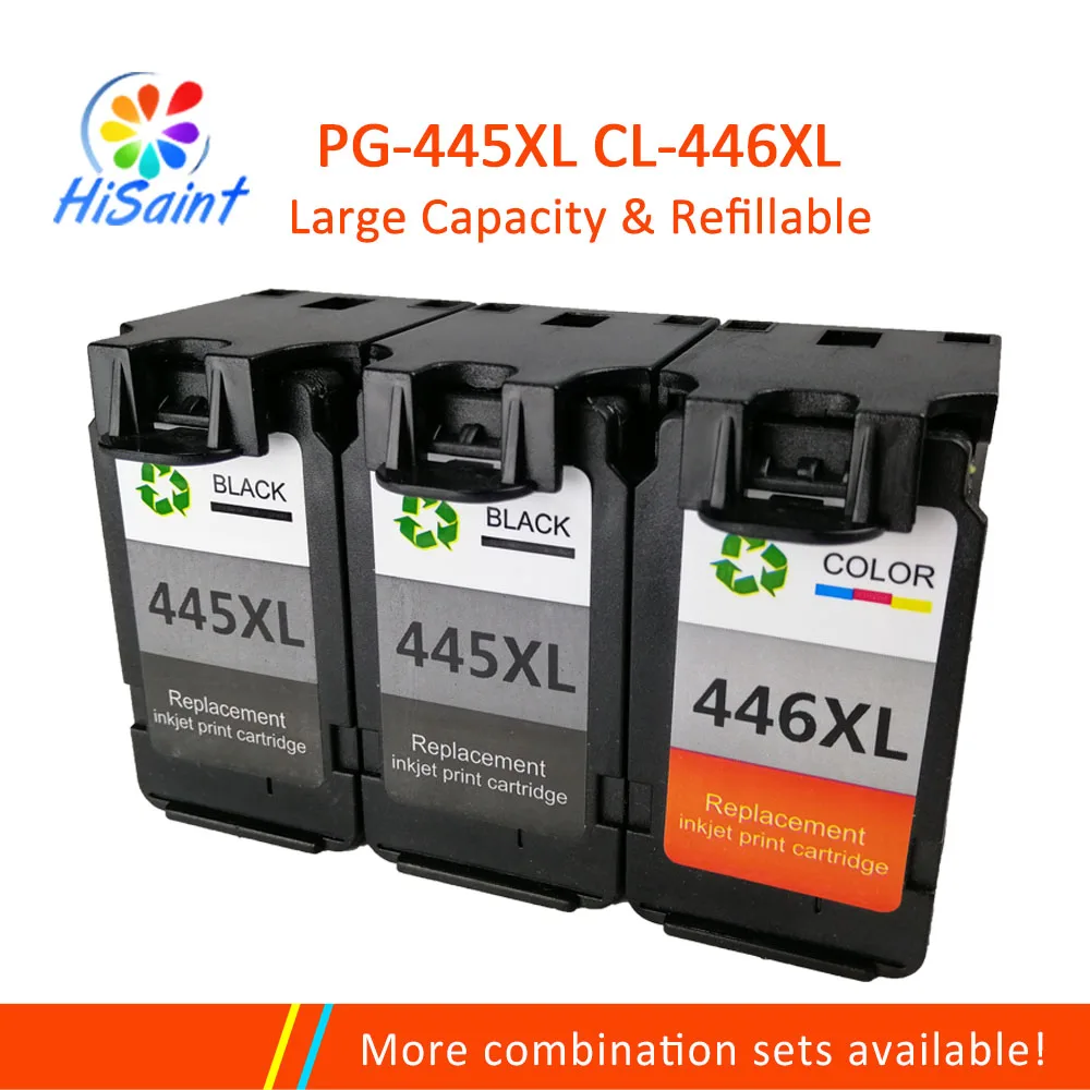 HiSaint 2 шт. Черные 1 шт. Трехцветные Картриджи PG445 CL446XL Замена для принтера Canon 445 446 PIXMA MG2940 MG2942.