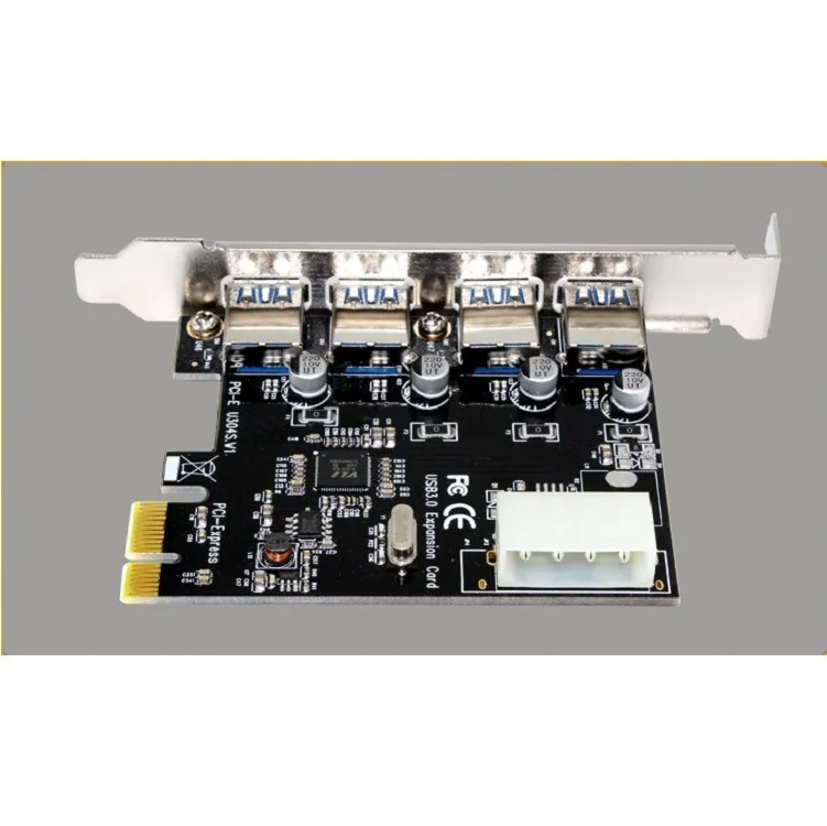 Плата расширения USB3.0 4 порта PCI E USB 3 0 компьютерная плата с 4pin разъемом molex