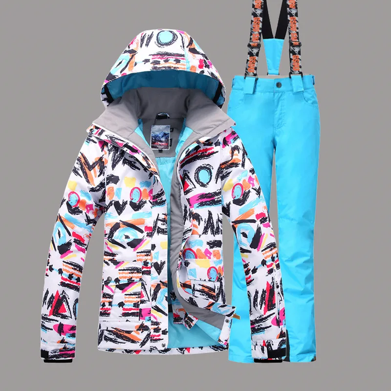 Женский лыжный костюм ветрозащитная водонепроницаемая Спортивная одежда для