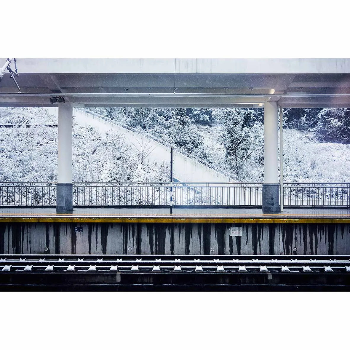 Allenjoy снег зима железная дорога платформа фоны для фотостудии фонд партии