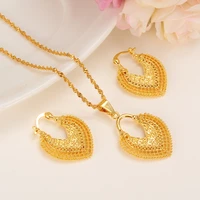 dubai india gold women wedding gfirls necklace earrings pendant jewelry sets nigerian african ethiopia party diy charms gift
