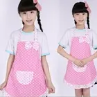 Супермилый розовый фартук в горошек без рукавов Детский фартук для готовки шеф-повара Новинка для тренировок Детские крутые фартуки